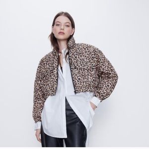 Zara leopard puffer